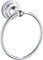 DRELD 1 Stück Vintage Edelstahl Handtuchring, Wandmontierter Antik Handtuchring Silber, Retro Handtuchring mit Porzellansockel, Eleganter Handtuchring für Badezimmer Küche (157mm Durchmesser)