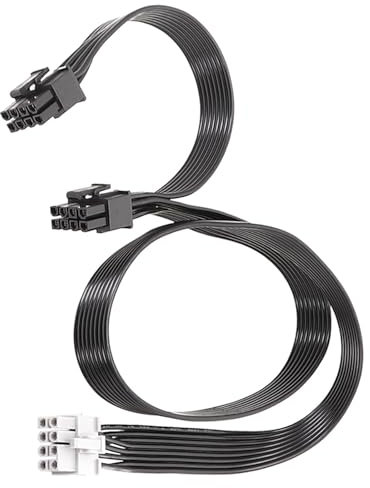 Jiqoe GPU Graphics Card Power Cord For Km3 Series Graphics Card 8Pins To PCIE 2x8pin 2x6Pin Splitter Cord Power Supply Graphics Card Cable For PC And Office