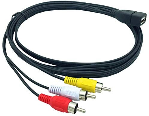 arlote 1.5M Usb A Female To 3 Phono Av Cable Lead Pc Tv Aux Audio Video Adapter