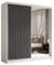 Margaret Hadas24 Kleiderschrank Erika mit Lamellen und Spiegel, Organizer, Mehrzweckschrank, Schwebetürenschrank, Garderobenschrank, Kleiderstange, Kleiderständer, Flurschrank, 200 cm, weiß, grau,
