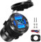 Daakro 12V USB C Steckdose 78W 4 Ports Aluminium Ladegerät Leistung Dual PD 30W Und Dual QC 18W 12V Einbau USB Mit LED Voltmeter Zigarettenanzünder Stecker FüR Wohnmobil Boot LKW Motorrad Auto