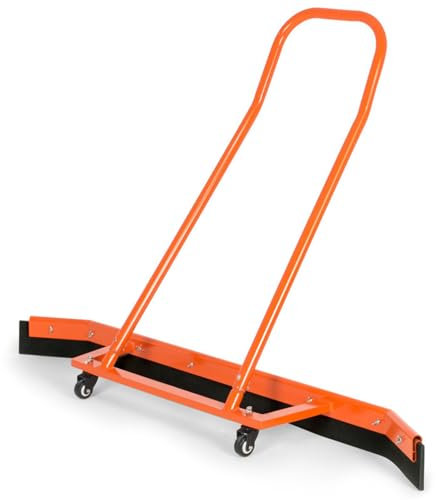 Deporte Tenis Pista Escobilla De Goma, Aleación De Aluminio Lanzadera De Lluvia Escoba Removedor De Agua Del Piso Con Cuchilla De Espuma EVA Y Ruedas Giratorias 360 (Naranja)