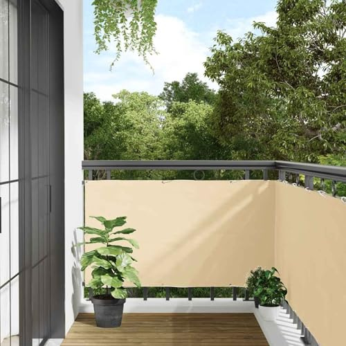 Gecheer Pantalla de Privacidad Balconera Crema 700x120cm, Resistente al Clima, con Ojales de Aluminio - Ideal para Persianas, Cortavientos y Sombreo