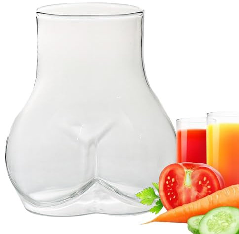 Butt Shaped Mug - Coffee Mug with Funny Butt | Transparent Borosilicate Glass Coffee Mug | Thick Glass Cup for Milk, Water, Coffee, Tea, Coffee Cup for Holiday