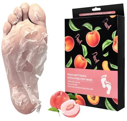 Mascarilla para pies, paquete de 2 calcetines para callos, calcetines para quitar callos, melocotón, repara los talones y elimina los callos secos de los pies muertos, calcetines anticallos