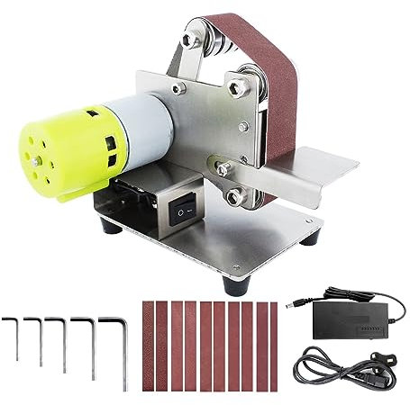 Amoladora de banco, Lijadora de banda, Lijadora de banda, lijadora eléctrica, máquina pulidora de 7 velocidades Variable, cortadora, afilador de bordes for madera, Metal acrílico para afilar(With 30mm