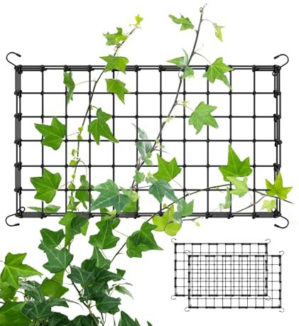 2pcs Filet pour Plantes grimpantes Filet de Culture réutilisable en Treillis Extensible 60×60cm Filet de Support pour Plantes Livré avec 4 Crochets pour Fleurs Fruits légumes grimpants(2pcs 60×120cm