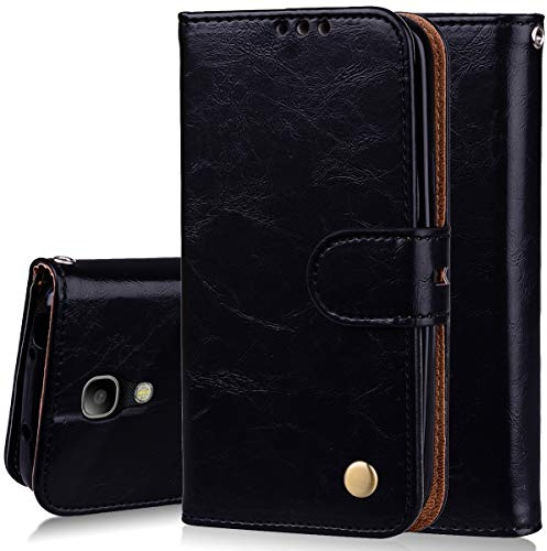 Rfvzubemok Compatibile con Samsung Galaxy S4 Mini i9190 Custodia con chiusura magnetica a portafoglio Custodia,Compatibile con Samsung Galaxy S4 Mini i9190 Il supporto è orientabile Black