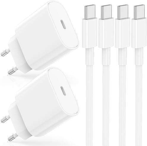 Für Phone 15 Ladekabel Typ C Schnellladegerät, 20W 2-Pack Ladekabel Ladegerät USB C Netzteil mit 2m USB C ladekabel Schnellladekabel für Phone 17/16/15Pro/ProMax/Plus