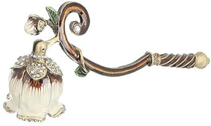 Laroal Retro-Kerzenlöscher, bemalte Blumen-Kerzenlöscher, Kerzenstopper aus Metall, Vintage-Strass-Kerzenwerkzeug zum sicheren Löschen der Dochtflamme (weiß)