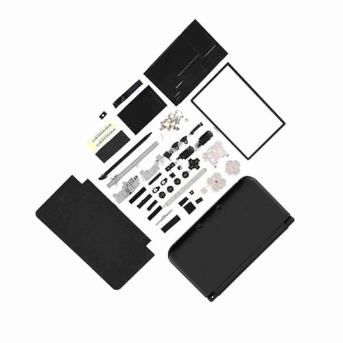 Aumotop 3DS XL Housing Full Repair Replacement Kit for Complete Fix Red Blue White Systems (Black)