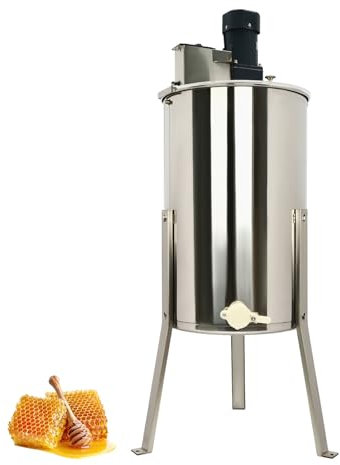 SICHENSH Estrattore di miele elettrico, 4 cornici in acciaio inox, estrattore di miele, estrattore di miele da 140 W con beccuccio per miele e coperchio acrilico, centrifuga tangente elettrica per
