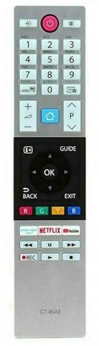 XINFUTE Télécommande CT-8543 pour téléviseur Toshiba 40L2863DG 32W2863DG 43V5863DG