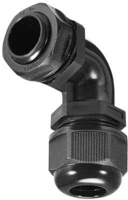 Unifizz 2 Pcs M20 Cable Gland, 90 Degree Adjustable 8-14mm Bend Protection, Nylon Cord Connector with Locknut and Gasket