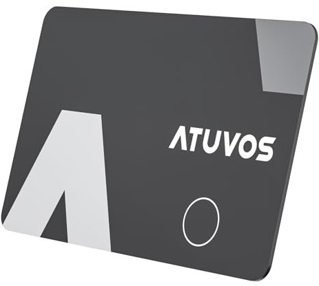 ATUVOS Wallet Tracker Karte Thin 1.6mm, Smart Air Tag Card Kompatibel mit Apple Wo ist? APP (iOS NUR, Android Not Supported), Bluetooth Item Finder für Reisekoffer/Geldbeutel/Koffer/Taschen und mehr