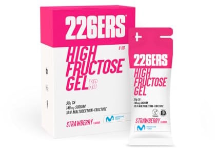 226ERS High Fructose XS, Sports Energy Gel, Erdbeere 8 x 44g | 44g hochabsorbierende, multitransportable Kohlenhydrate, Maltodextrin & Fruktose 1:0,8, glutenfrei, laktosefrei, vegan