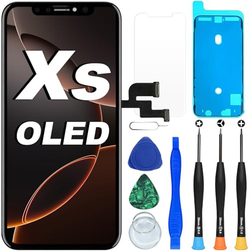 DIGI4U Harter OLED-Ersatzbildschirm für iPhone Xs, 14 cm (5,8 Zoll) FHD COF, kein LCD-Bildschirm für iPhone Xs Display Digitizer Montage, mit Reparaturwerkzeug-Set für iPhone-Ersatz