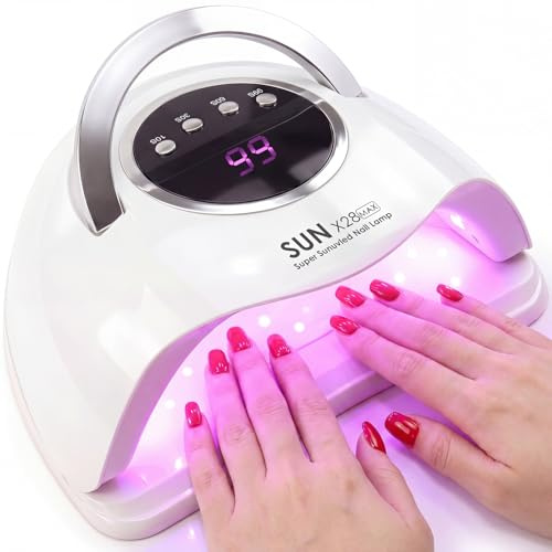 Lampara UñAs Semipermanentes 380W 90 Bombillas LED 4 Temporizadores | Alta potencia 380 W, base desmontable, con mango estable, amplia compatibilidad