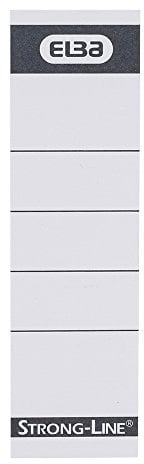 Elba 400087753 Ordner-Rückenschilder Strong-Line und myColour, kurz, schmal, aus 250 g/m² Karton, 10 Schilder weiß