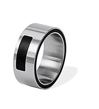 XEN Bandring mit Keramik schwarz 10 mm 49 (15.6)