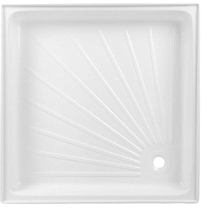 Set per piatto della doccia per roulotte e camper, con scarico da 60 x 60 x 10 cm in plastica ABS, bianco