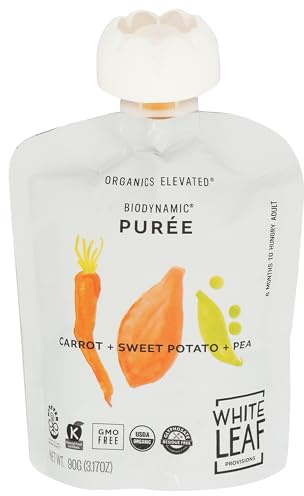 White Leaf Provisions Organic Carrot Sweet Potato Pea Baby Food, 3.17 Oz