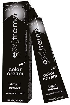 extremo Creme Haarfarbe 1.0 - schwarz - mit Arganöl und pflanzlichen Extrakten - Made in Italien - 100 ml