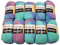 YarnArt Jeans Crazy Strickwollknäuel,10er-Packung, 50 g, aus 55% Baumwolle, 500 g Wolle mit mehrfarbigem Farbverlauf (Lila, Flieder, Mint 8203)