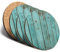 Destination 15014 Lot de 4 sous-verres ronds en vinyle Bleu rustique