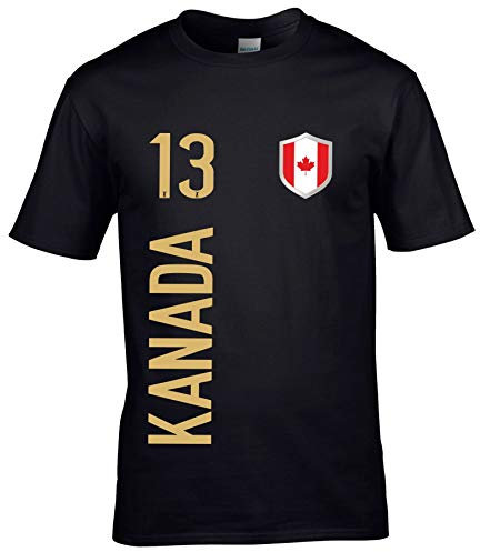 FanShirts4u Herren Fan-Shirt Jersey Trikot - Kanada/Canada - T-Shirt inkl. Druck Wunschname & Nummer WM (XL, Kanada/schwarz)