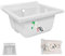 Lavatoio - Pilozzo BIANCO, ALTA RESISTENZA per esterni, materiale di prima scelta e stampo uniforme senza punti deboli, sifone IN REGALO, lavabo per lavanderia. Escelsior(L58,5 x P58,5 x H33)