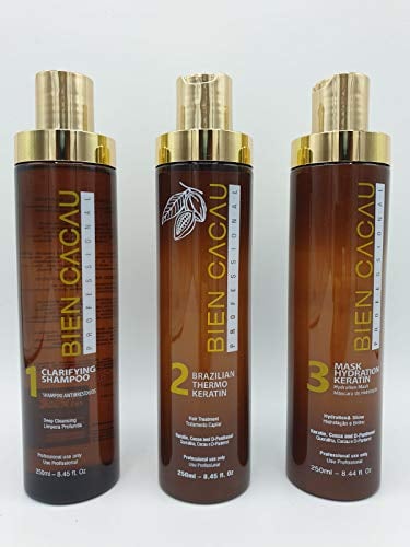 Bien Cacau Keratin Glättungssystem 3 X 250ML (Shampoo, Keratin und Maske)