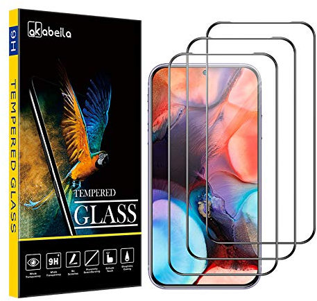 AKABEILA 3 Unidades Protector de Pantalla de Vidrio Templado Premium Cobertura Completa HD películas Protectoras antiburbujas dureza 9H (Xiaomi Redmi Note 10 Pro Negro)