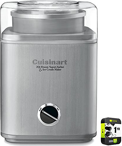 Cuisinart ICE-30BCP1 Pure Indulgence 2 Quart Frozen Yogurt-Sorbet & Ice Cream Maker Bundle with 1 Year Extended Protection Plan