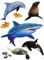 alles-meine.de GmbH 8 TLG. Set Wandtattoo/Sticker - Hai Fische/Delfin/Schildkröte - Wandsticker + Fenstersticker - Aufkleber für Kinderzimmer - Unterwasser Fisch - Ki..