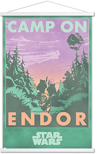 Trends International Star Wars: Endor – Camp On Endor Wandposter, 56,8 x 86,4 cm, Premium-Druck und weißer Aufhänger
