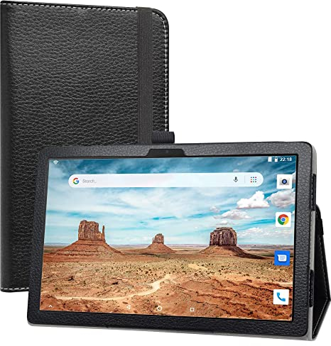 Labanem a Schutzhülle mit Alcatel 3T, Slim Fit PU-Leder, dünne und Faltbare Schutzhülle für Alcatel 3T 10 8094X 4G Tablet (Nicht kompatibel mit Alcatel 3T 10 8088X), Schwarz