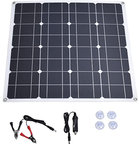 Panel Solar de 60 W / 5 V, Doble Salida, Impermeable, Placa de Carga Flexible, Cargador de Panel Solar Monocristalino
