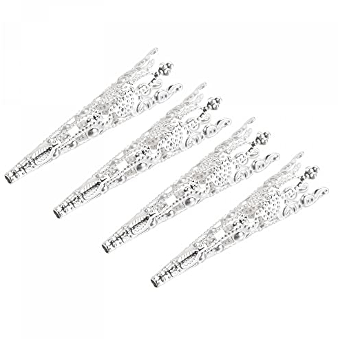 sourcing map Corsage Decorative Holder, Alloy Lapel Pin Brooch Vase 42mm for Wedding Party Prom DIY Charms Silver Tone Pack of 4