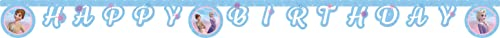 Procos 93844 - Banner Happy Birthday, Frozen 2 Wind Spirit, FSC® Mix, Hängedekoration, Girlande, Geburtstag, Mottoparty