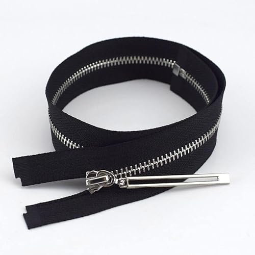 Umerk Chiusure Lampo 20 cm Chiudi-End 40/50/60 / 70cm Aperto 3# Cerniera in Metallo con Cerniera Argento Zip Fai da Te Accessori for Cucire in Abbigliamento for Borse (2/5 Pz)