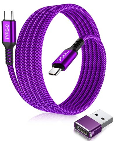 Elebase USB Type C to C 100W Cable with USB Adapter 1M,Fast Charging Charger Cord for iPhone 15 16 Pro Max Plus,Samsung Galaxy S20 S21 S22 S23 S24,Z Flip Fold 5,Ultra,A22 A23,A32 A33,A42,A52 A53 A54