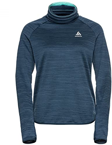 Odlo Damen Laufoberteil Run Easy WARM, Blue Wing Teal Melange, XS