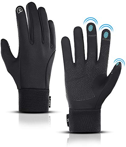 LERWAY Warme Winterhandschuhe mit Touchscreen, schwarz, für Männer und Frauen, rutschfest, Winddicht, Handschuhe für Sport, Laufen, Fahren, Mountainbike, Klettern, Wandern, wasserdicht