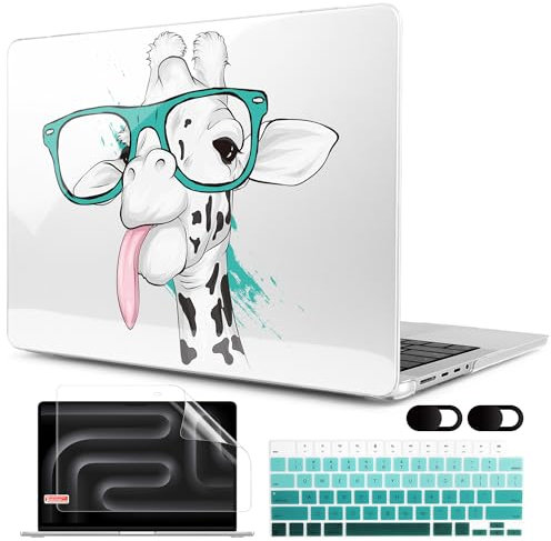 MEEgoodo Case for M4 MacBook Pro 14 inch Case 2024 2023 2021 A3112/A3401/A3185/A2918/A2992/A2779/A2442 M3 M2 M1 Pro/Max, Laptop Hard Shell Cases Compatible with MacBook Pro 14, Funny Giraffe