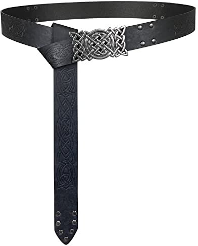 JAOYU Mittelalterlicher Gürtel für Herren - Viking Cosplay Ledergürtel für Renaissance, Ritter, Ren Faire und Fantasy Kostüme