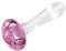 Weimob Analplug aus Kristallglas Glas Pilzförmiger Analplug Vaginalplug Butt Plug für Frauen und Männer, Anal Plug für Anfänger und Fortgeschrittene Pilzform rosa + Transparent