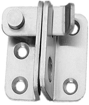 LAErper Bolt Door Lock Gate Latch Tiny Padlock Hasp, Anti-Theft Padlock, Stainless Steel Brushed Finish, Open To The Left/Right