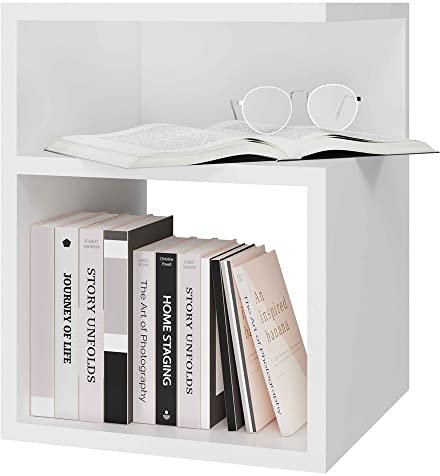 Mehome Table de Chevet Tini - 30 x 30 x 40 cm - Console de Nuit - Table d'appoint - Lit à sommier tapissier - Armoire avec tiroir - Lit Chambre à Coucher, Maison, Design d'intérieur élégant (Blanc)