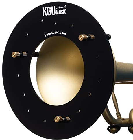 Deflektor KGUBrass für Trompeten, Posaunen, Bassposaunen, Flügelhörner, Trompetenspiegel, Acryl-Deflektor für Horn (Trompete, schwarz)
